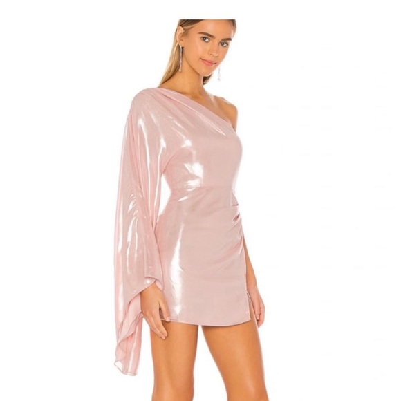 REVOLVE Dresses & Skirts - REVOLVE X Micheal Costello Shimmering Pink One-Shoulder Dress